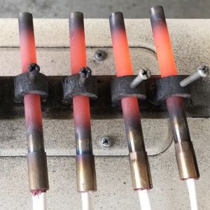 Z Grills red hot ignition rod being tested
