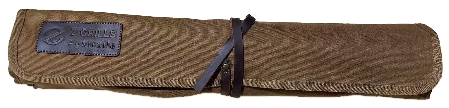 Waxed Canvas and Leather Knife Roll