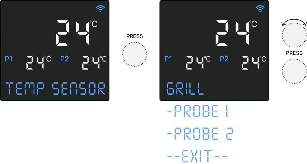 Controller screen temperature sensor options